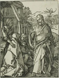Christus nimmt Abschied von seiner Mutter, aus Die kleine Holzschnittpassion