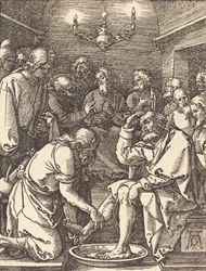 Christus wäscht die Füße der Jünger, wahrscheinlich um 1509-1510