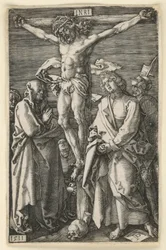 Christus am Kreuz zwischen Maria und Johannes (Kupferstich-Passion)