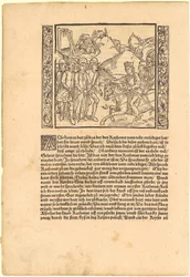 Der Sohn des Kaisers rettet Catonet vor dem Galgen [recto]; Triton und zwei Delfine [verso]