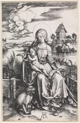 Maria mit Kind und einem Affen