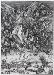 Michaels Kampf mit dem Drachen, X. Figur, Blatt 12 der Folge "Die Apokalypse"