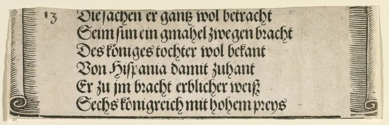 Gedruckter Text für "Die Verlobung von Philipp dem Schönen mit Johanna von Kastilien"