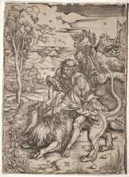 Samson tötet den Löwen