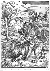 Samson erschlägt den Löwen, ca. 1496-98