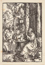 Der heilige Antonius besucht den heiligen Paulus in der Wildnis