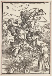 St. Christopher in der Wildnis mit einem Vogelschwarm