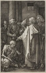 St. Peter und St. Johannes heilen den Krüppel, aus Die gravierte Passion