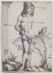 Der heilige Sebastian an der Säule