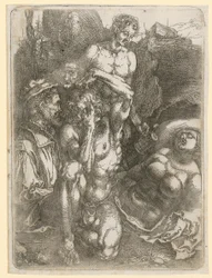 Studienblatt mit fünf Figuren