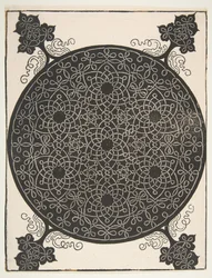 Der fünfte Knoten. Verschlungener Rundel mit sieben sechszackigen Sternen, vor 1521