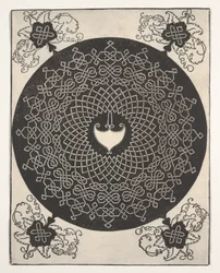 Der erste Knoten (Flechtmuster mit weißem Medaillon)
