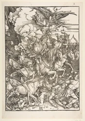 Die vier Reiter, aus der Apokalypse, lateinische Ausgabe, 1511, ca. 1511