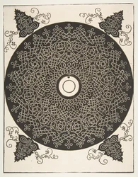 Der vierte Knoten. Verschlungener Rundel mit einem runden Medaillon in der Mitte, vor 1521