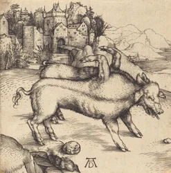 Das monströse Schwein von Landser, wahrscheinlich 1496
