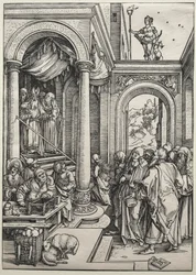 Die Darstellung der Jungfrau im Tempel, um 1502-1503