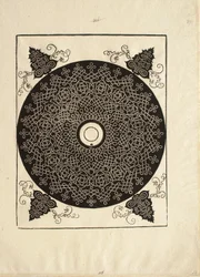 Dritter Knoten, mit einem schwarzen Kreis auf einem weißen Medaillon