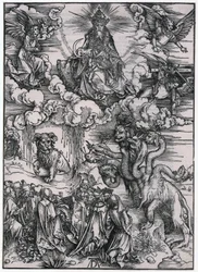 Tier mit den Lammhörnern, XI. Figur, Blatt 13 der Folge "Die Apokalypse"