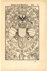 Wappen Maximilians I. als römischer König [recto]; Wappen des Florian Waldauf von Waldenstein [verso]