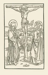 Christus am Kreuz mit der Jungfrau Maria und Sankt Johannes