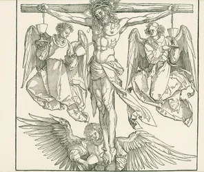 Christus am Kreuz mit drei Engeln, um 1513