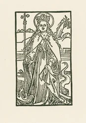 Heilige Margareta. Illustration zu Hortulus Anime. Gedruckt von Michael Furter, Basel