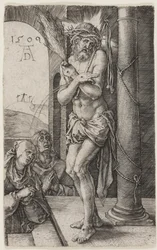 Der Mann der Schmerzen steht an der Säule