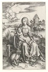 Die Jungfrau mit dem Affen, ca. 1498 (Kupferstich)