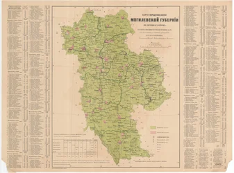 Karte der Bevölkerung des Gouvernements Mogilev nach Konfessionen