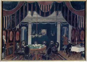 Bühnenbild für das Theaterstück Die Maskerade von Mikhail Lermontov