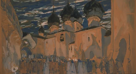 Bühnenbild für die Oper Die Pskowiterin von N. Rimski-Korsakow, 1901