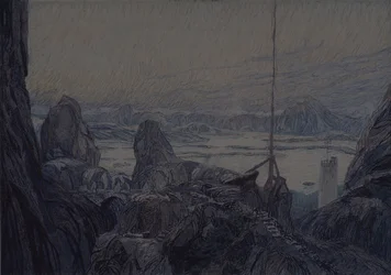 Bühnenbild für das Theaterstück Die Frau vom Meer von H. Ibsen