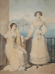 Porträt der Schwestern Gräfinnen Dorothea 1804-1863 und Catherine 1803-1888 von Tiesenhausen, 1825