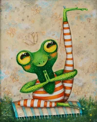 Niedliches Froschyoga