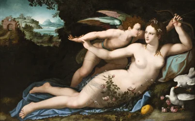 Venus entwaffnet Amor
