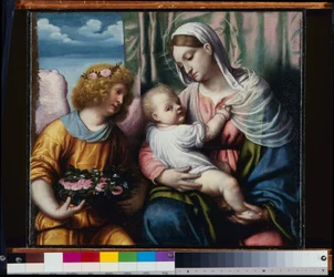Madonna mit Kind und einem Engel