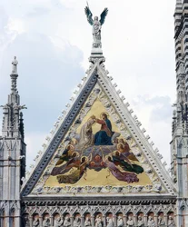Dom von Siena (Cattedrale di Santa Maria Assunta). 1215-1263. Detail: Mosaik mit der Krönung Mariens. 1878