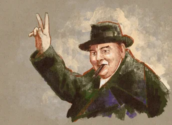 Porträt von Sir Winston Leonard Spencer Churchill (Illustration)