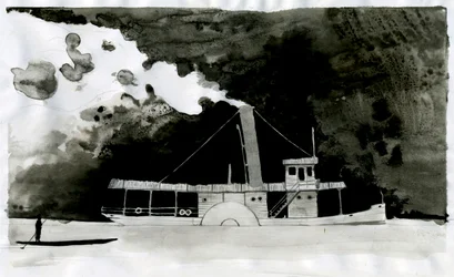 Dampfschiff - Illustration zu 