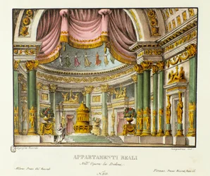 Ansicht des Königspalastes der Königin von Karthago Didon, Bühnenbild für die Oper Didone von Niccolo Vito Piccinni