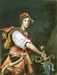 David mit dem Kopf von Goliath