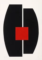 Rotes Quadrat auf Schwarz, 2021