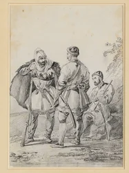 Drei kaukasische Männer im Gespräch