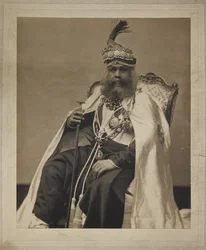 Porträt von Sir Sawai Madho Singh, Maharaja von Jaipur, ca. 1900er (s/w Foto)