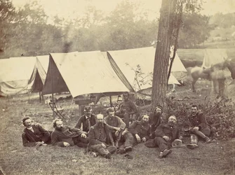 Gruppe im Hauptquartier der Armee des Potomac, Antietam, Oktober 1862