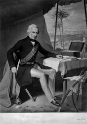 Der Held von Lucknow (Punktstich, koloriert)