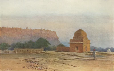 Gwalior-Festung vor Sonnenaufgang, ca. 1880 1905