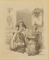 Lesende alte Dame