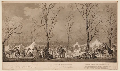 Biwak der Kosaken an der Avenue des Champs-Elysées in Paris im März 1814, 1814