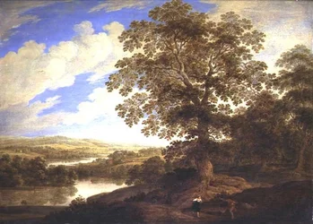 Eine ausgedehnte bewaldete Flusslandschaft